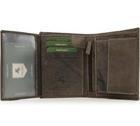 VISCONTI - Cartera Tarjetero Mediana de Piel - Cartera de Hombre con Monedero - para 6 Tarjetas - RFID Wallet - Caja Regalo - Rifle 709 - Marrón
