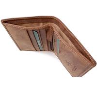 VISCONTI - Cartera Tarjetero Pequeña de Piel - Cartera de Hombre con Monedero - para 6 Tarjetas - RFID Wallet - Caja Regalo - Arrow 705 - Tostado