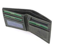 VISCONTI - Cartera Tarjetero Pequeña de Piel - Cartera de Hombre con Monedero - para 6 Tarjetas - RFID Wallet - Caja Regalo - Shield 707 - Verde