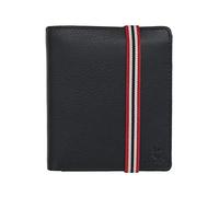 VISCONTI Colección Bond Cartera Dr No de Cuero para Hombre RFID - BBD22 Negro/Naranja/Rojo