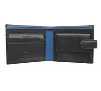 Visconti Colección Parma Vincent Cartera Bi-Fold de Dos Tonos de Cuero para Hombre PM100 Bloqueo RFID Negro/Azul
