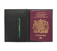 VISCONTI Colección Polo Porta Pasaporte de Cuero Bloqueo RFID 2201 Negro