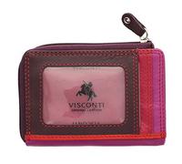 VISCONTI Colección Rainbow PHI PHI Monedero Delgado de Tarjetas de Crédito RB110 Ciruela Multi