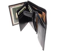 VISCONTI - Grande Cartera Tarjetero de Piel - Cartera de Hombre con Monedero - para 11 Tarjetas - RFID Wallet - Caja Regalo - Milan MZ3 - Negro