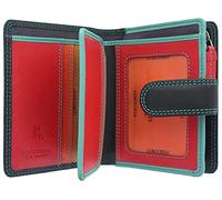 VISCONTI Leather Rainbow Collection - Bolso Bali con bloqueo RFID RB40, Negro/Rhumba, Talla única, Moderno