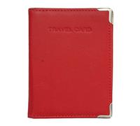 Visconti Portatarjeta de Viaje de Cuero con Protectores de Esquinas de Metal TC5 Rojo