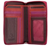 VISCONTI Rainbow Collection RB98b - Cartera de piel con cremallera alrededor y bloqueo RFID, Ciruela Multi, Talla única, Moderno