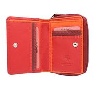 Visconti Rainbow Monedero de Cuero para Mujer Estilo RB53 Rojo/Multi