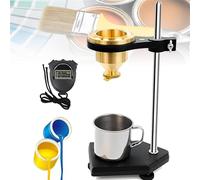 Viscosímetro de pintura con copa de flujo de latón, probador de viscosidad líquida, boquilla de flujo de 4 mm de diámetro, soporte y cronómetro ajustables, taza Ford de flujo para revestimientos