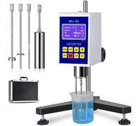 Viscosímetro giratorio digital con 3 precisiones, rango de 1-6,000,000 mPa s, velocidad de 6-60 rpm, 4 rotores y sonda de temperatura para pruebas de viscosidad líquida de laboratorio e industrial (8s