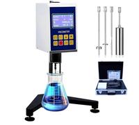 Viscosímetro Rotatorio Digital Para Medición Precisa de la Viscosidad del Fluido con 4 Rotores, Pantalla Lcd, Precisión de Salida de Datos: +-3,0% Para Pruebas de Pintura y Líquidos con Salida 5S