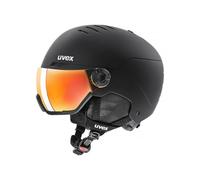 uvex wanted visor, casco de esquí robusto unisex, con visera, ajuste de talla individualizado, black matt, 58-62 cm
