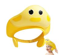 Visera de baño para niños pequeños - Gorro ajustable de dibujos animados, gorro de ducha que protege los ojos, orejas y cabello, accesorio de champú para niños, cómodo, impermeable, divertido