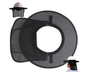 Visera de Casco sin Cabeza con protección UV Transpirable con Chal Desmontable, Protector de sombrilla de Malla para Mujer trabajadora, Hombre, Casco al Aire Libre, Parasol de ala Completa, no Incl