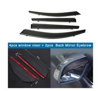 Visera de Ventana Compatible con Ford Focus Wagon MK4 Estate 2021, 2022, 2023, 2024, Visera de ventilación Lateral, Deflector de Sol y Lluvia, Protector contra la Intemperie.(Chrome Strip-Carbon)