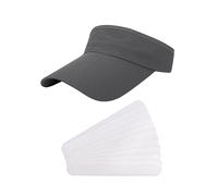 Visera Deportiva Gris Oscuro - 10 Hojas Absorbentes De Sudor, Parasol Unisex para La Playa y Viajes