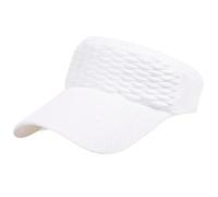 Visera Mujer Deportiva UPF50+ Ajustable - Gorra Visera Sin Parte Superior Transpirable Ultraligera con ala Ancha 8 cm, Talla Única 55-60 cm (FR/ES, Números, 55, 60, Blanco)