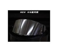 Visera para casco K6 (plateada), para motocicleta, integral, con lente de visión oscura, funda para AGV K6