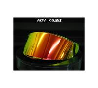 Visera para casco K6 (rojo y dorado) para motocicleta, casco integral, lente de visión oscura, funda para AGV