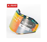 Visera para casco LS2 Valiant II (negra), lente arcoíris roja cromada, compatible con el protector del