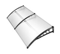 Visera para puerta exterior de 200 × 90 cm, techo exterior de policarbonato | El techo de pared transparente resistente a la intemperie con forma curvada soporta bien la lluvia en puertas