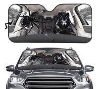 Visera Parasol Parabrisas Coche Araña Lobo Negra Toldo Solar Parabrisas M | Parasol Coche Parabrisas Universal Protección UV Parasol Coche Parabrisas