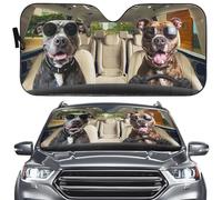 Visera Parasol Parabrisas Coche Conducción de Perros American Pit Cow M | Parasol Parabrisas Delantero Pantalla Solar Parabrisas Coche Plegable Portátil Protección Solar Parabrisas Coche