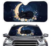 Visera Parasol Parabrisas Coche Gato Luna Butterfly Flores Parasol S | Parabrisas Delantero Parasol Coche Parabrisas Universal Protección Solar Toldo Solar Parabrisas Coche