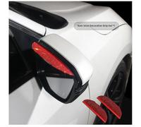 Visera protectora de lluvia para espejo retrovisor de coche compatible con CRYSTAL con decoración de diamantes de imitación para una mayor visibilidad (rojo)