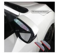 Visera protectora de lluvia para espejo retrovisor de coche compatible con CRYSTAL con decoración de diamantes de imitación para una mayor visibilidad (color)