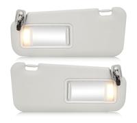 Visera Solar para el Lado del Conductor y Pasajero con Luces Compatible con Mazda 3 2010 2011 2012 2013, Visera Gris de Repuesto # BBM269320C75