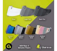 Viseras de casco genuinas AGV Race 3 (Pista GP-RR, Pista GP-R, Corsa-R)