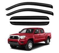 Viseras para Ventanas y deflectores de Lluvia para Toyota Tacoma Doble Cabina 2005-2015, deflectores de Viento para Ventanas de instalación Exterior para Tacoma 05-15