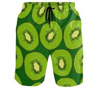 visesunny Bañador divertido para hombre, de secado rápido, deportivo, para correr, con forro de malla, Kiwi Fruta, Large