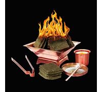Vishaka Arts AGNIHOTRA Products Yadniya Juego de estiércol y Havan de vaca