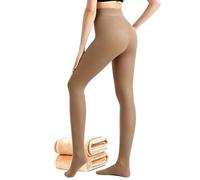 ViShawtek Medias Térmicas Mujer Invierno, Pantis Termicos con Pelo por Dentro, Leotardos Marrón, Fleece Lined Tights, Thermal Tights