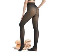 ViShawtek Medias Térmicas Mujer Invierno, Pantis Termicos con Pelo por Dentro, Leotardos Negro, Fleece Lined Tights, Thermal Tights