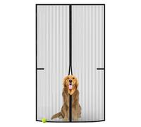 ViShawtek Mosquitera Cortina Puerta Magnetica Imantada Exterior Corredera, Antimosquitos con Imanes, Tela Mosquiteras de Ventanas para Puertas del Balcón, Magnético Automático Negro 120x210cm