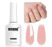 Vishime Nude Pink Gel Polish - Gel de gelatina natural rosa translúcido Soak Off UV Nail Polish Neutral for Nail Art French Manicure at Home 16 ml M122