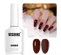 Vishine 16ml Gel Nail Polish Chestnut Red Color Gel Nail Polish Soak Off LED Gel Polish Nail Art Designs Manicure Salon DIY at Home Gift for Women Shade L382 Chestnut Red