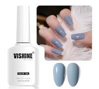 Vishine 16ml Gel Nail Polish Haze Blue Color Gel Nail Polish Soak Off LED Gel Polish Nail Art Designs Manicure Salon DIY at Home Gift for Women Shade L375 Serene Sky