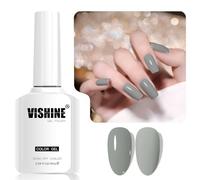 Vishine 16ml Gel Nail Polish Misty Gray Color Gel Nail Polish Soak Off LED Gel Polish Nail Art Designs Manicure Salon DIY at Home Gift for Women Shade L385 Foggy Morning