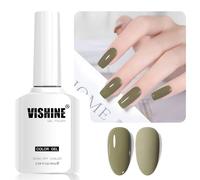 Vishine 16ml Gel Nail Polish Olive Green Color Gel Nail Polish Soak Off LED Gel Polish Nail Art Designs Manicure Salon DIY at Home Gift for Women Shade L368 Olive Grove