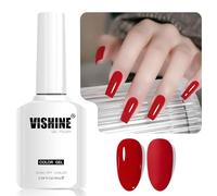 Vishine 16ml Gel Nail Polish Red Color Gel Nail Polish Soak Off LED Gel Polish Nail Art Designs Manicure Salon DIY at Home Gift for Women Shade L360 Crimson Bloom