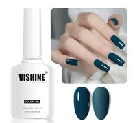 Vishine 16ml Gel Nail Polish Teal Blue Color Gel Nail Polish Soak Off LED Gel Polish Nail Art Designs Manicure Salon DIY at Home Gift for Women Shade L377 Teal Tide