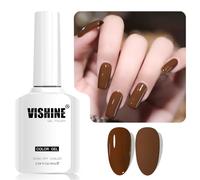 Vishine 16ml Gel Nail Polish Walnut Brown Color Gel Nail Polish Soak Off LED Gel Polish Nail Art Designs Manicure Salon DIY at Home Gift for Women Shade L394 Walnut Brown