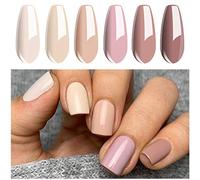 Vishine 6pcs Esmaltes Semipermanentes de Uñas Gel UV Color Nude Pastel Desnudo Esmalte Kit Uñas de Gel Gellack Shellac 8ml color natural Nude Gel de remojo Manicura Salón