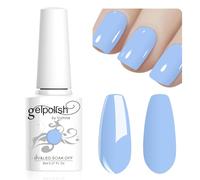 Vishine 8ml Pastel Gel Nail Polish Macaroon Blue Gel Polish Soft Bright Colors Long-Lasting Soak Off Nail Art Manicure Salon at Home, L208