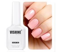 Vishine - Esmalte de gel de jalea desnuda, 16 ml, color rosa melocotón transparente, esmalte semipermanente para uñas de arte en casa, Peachy Pink E070