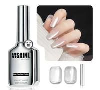 Vishine Esmalte de uñas de gel con efecto holográfico magnético, 16 ml, efecto holográfico, brillante, UV, transparente, luz de luna plateada (H002)